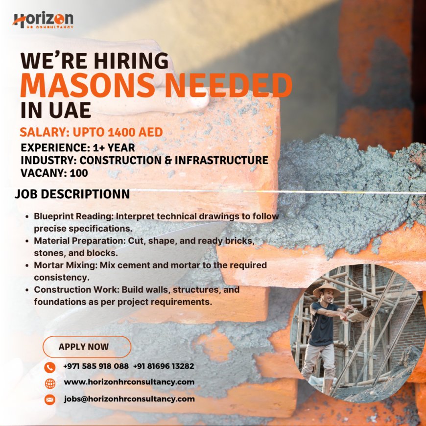 We are Hiring a Professional 100 MASONS NEEDED!